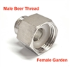 Male Beer Thread (5/8" BSP 7/8"-14) to Female Garden Hose FGHT