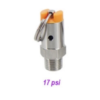 Pressure Release Valve (PRV) Fixed 17psi, 1/4" NPT Thread