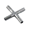 Stainless Steel Hose Barb Cross/Splitter 1/4" hose