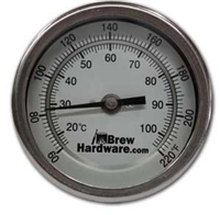 Home Brewing Distilling Dial Thermometer for Brew Kettle Pot, 3.2 Dial,  Stainless Steel - 4 Probe Stem